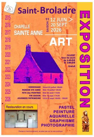 Chapelle Ste Anne (St Broladre dpt 35) du 02 au 09 juillet 2026 